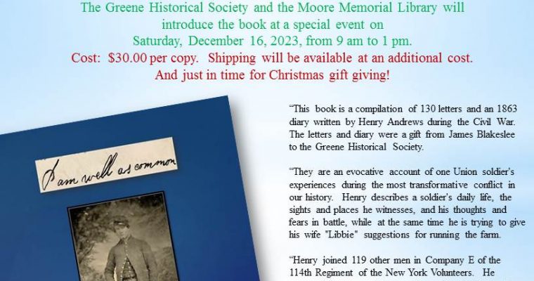Greene Historical Society – New Publication Release Event on 12/16