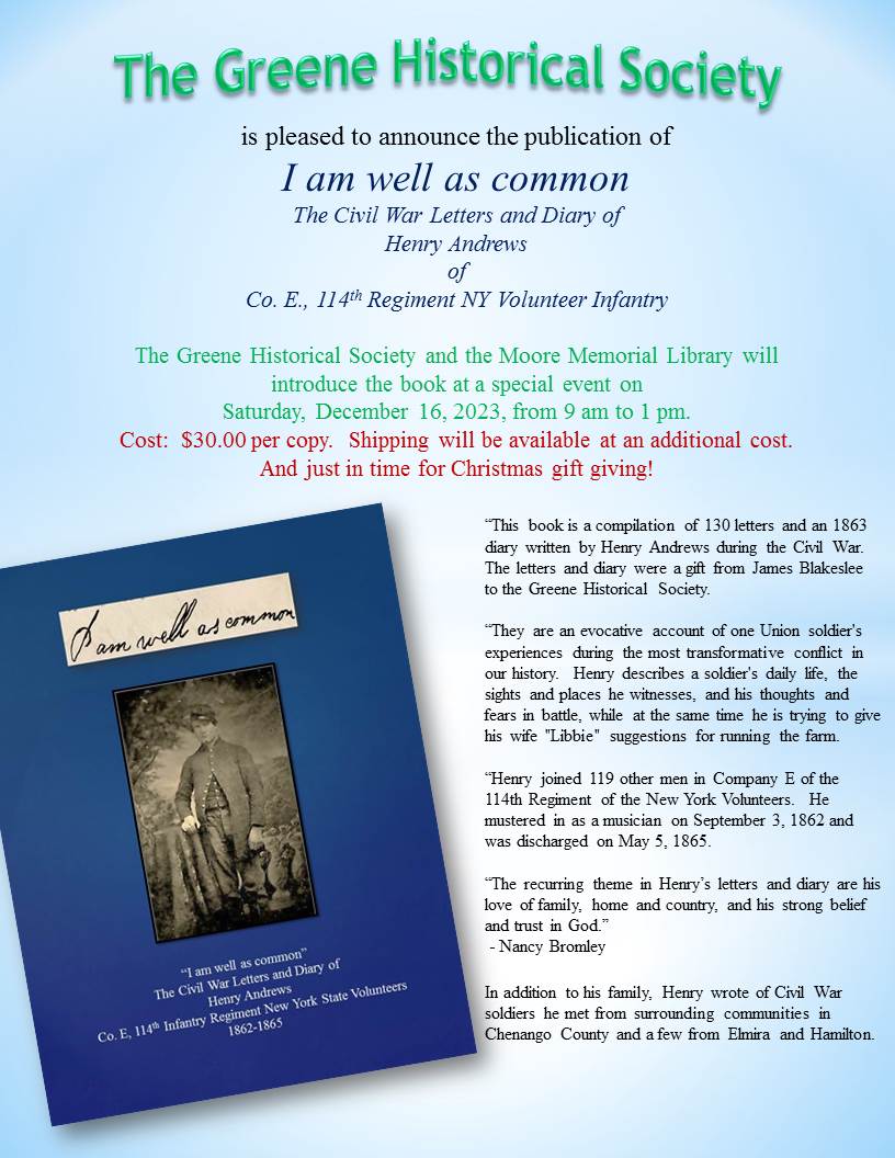 Greene Historical Society – New Publication Release Event on 12/16