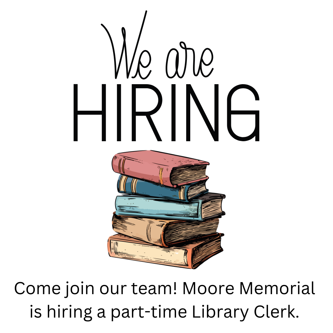 Now Hiring a Part-Time Library Clerk!