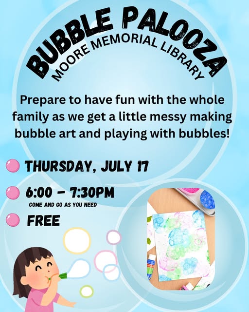 Bubble Palooza on Thursday, July 17th!