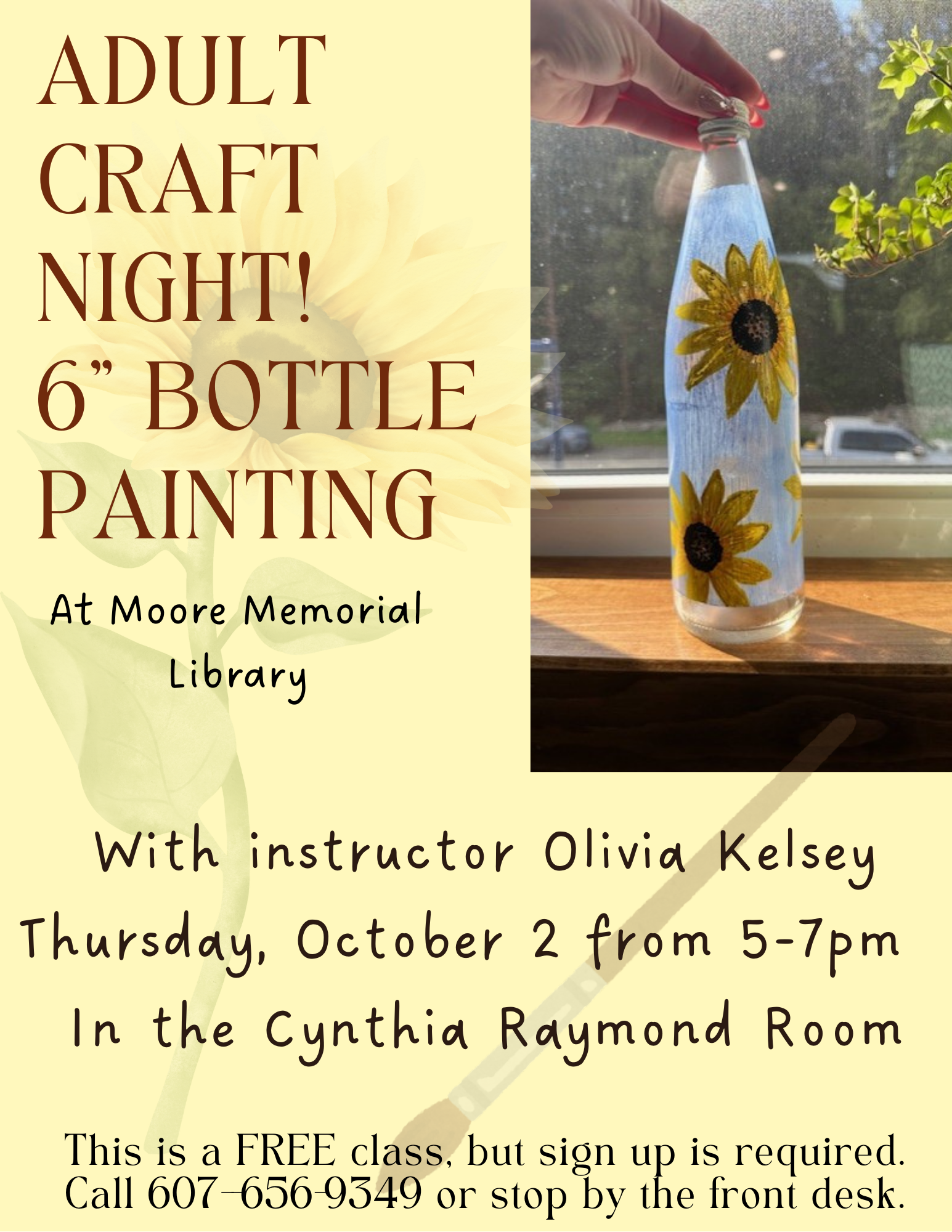 Adult Craft Night ~ Glass Painting Class on Oct 2nd