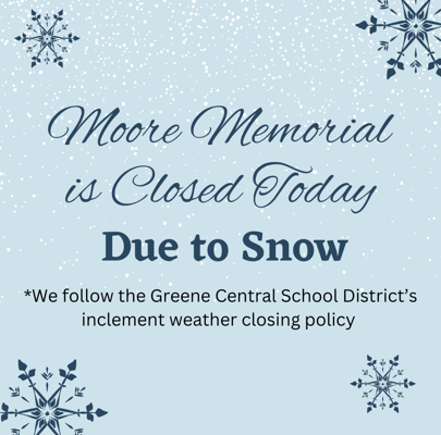 We’re Closed 12/2 Due to Inclement Weather