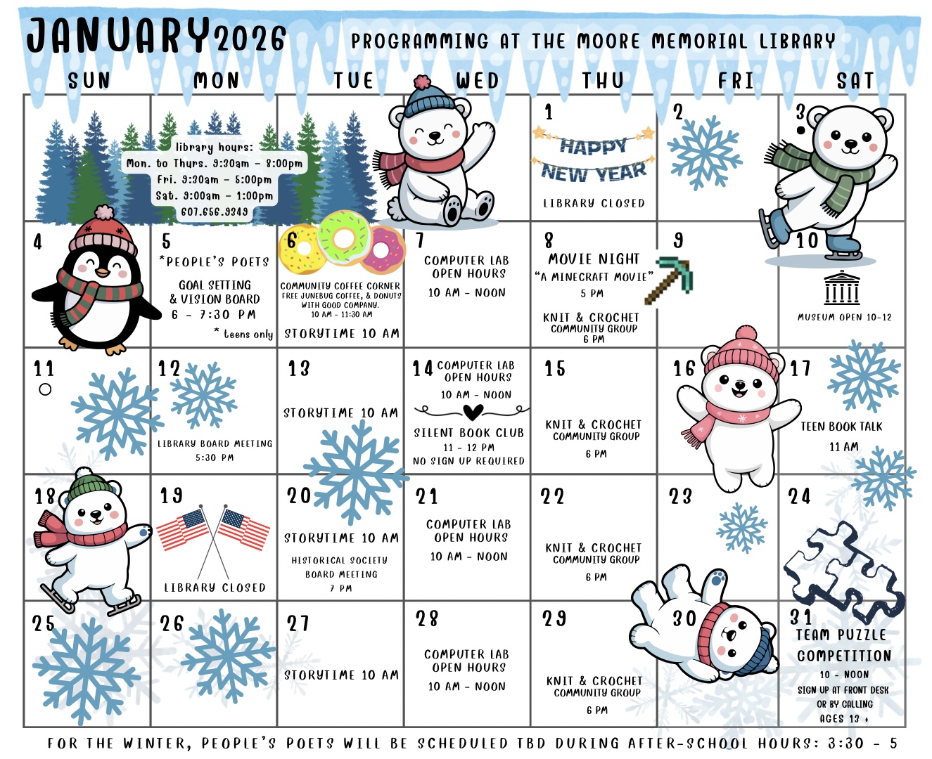 Our January Event Calendar