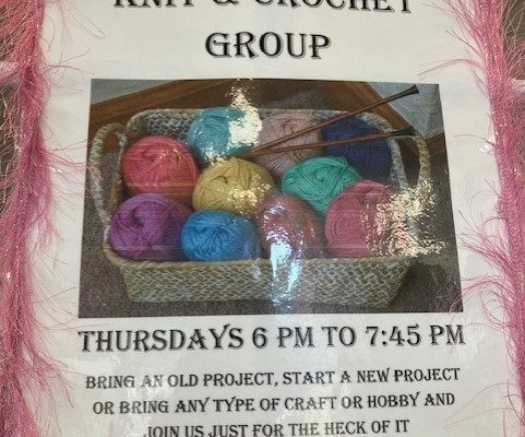 Get that “fuzzy feeling” with our KNIT & CROCHET Group! Join us from 6-7:45pm every Thursday.