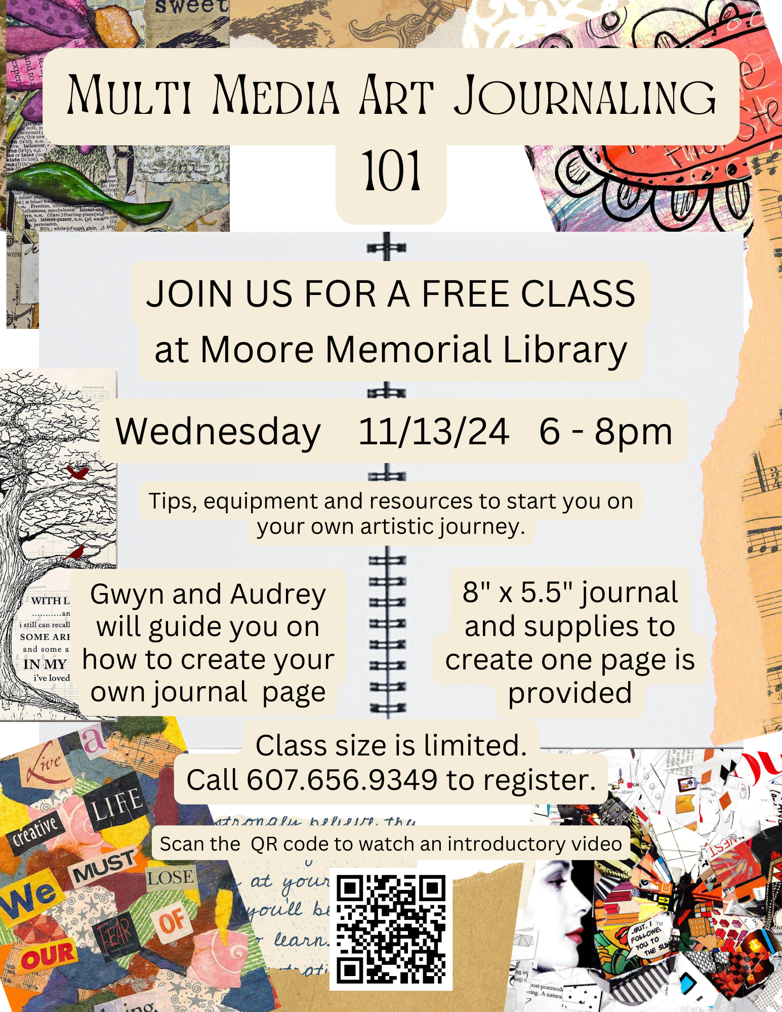 Free Multi-Media Art Journaling on Wednesday, November 13 from 6-8pm