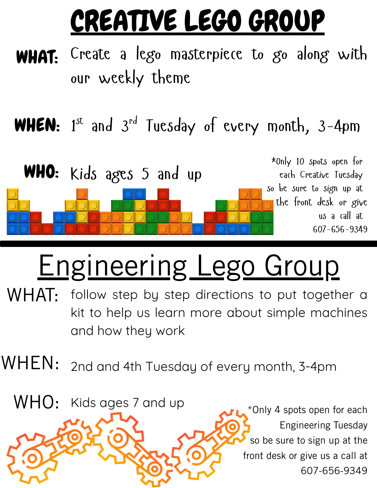 Summer Reading Program and Events LEGO Group!