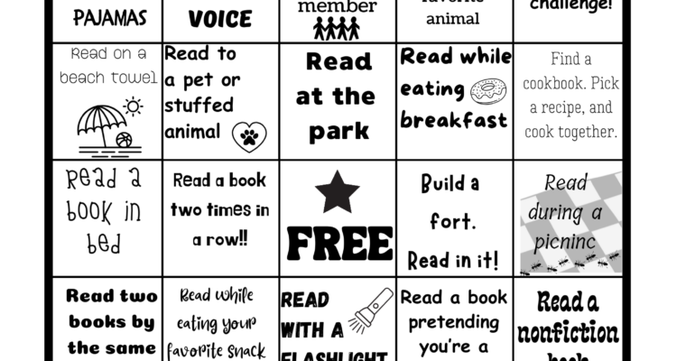 Summer Reading Challenge Reading Log and Bingo Card Now Available!