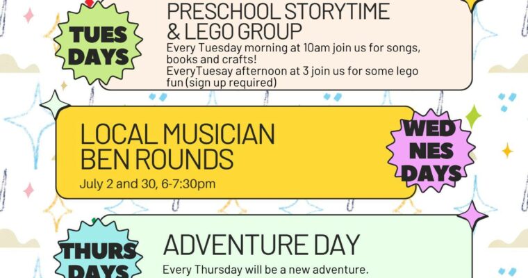 Summer Reading and Event Program at a Glance