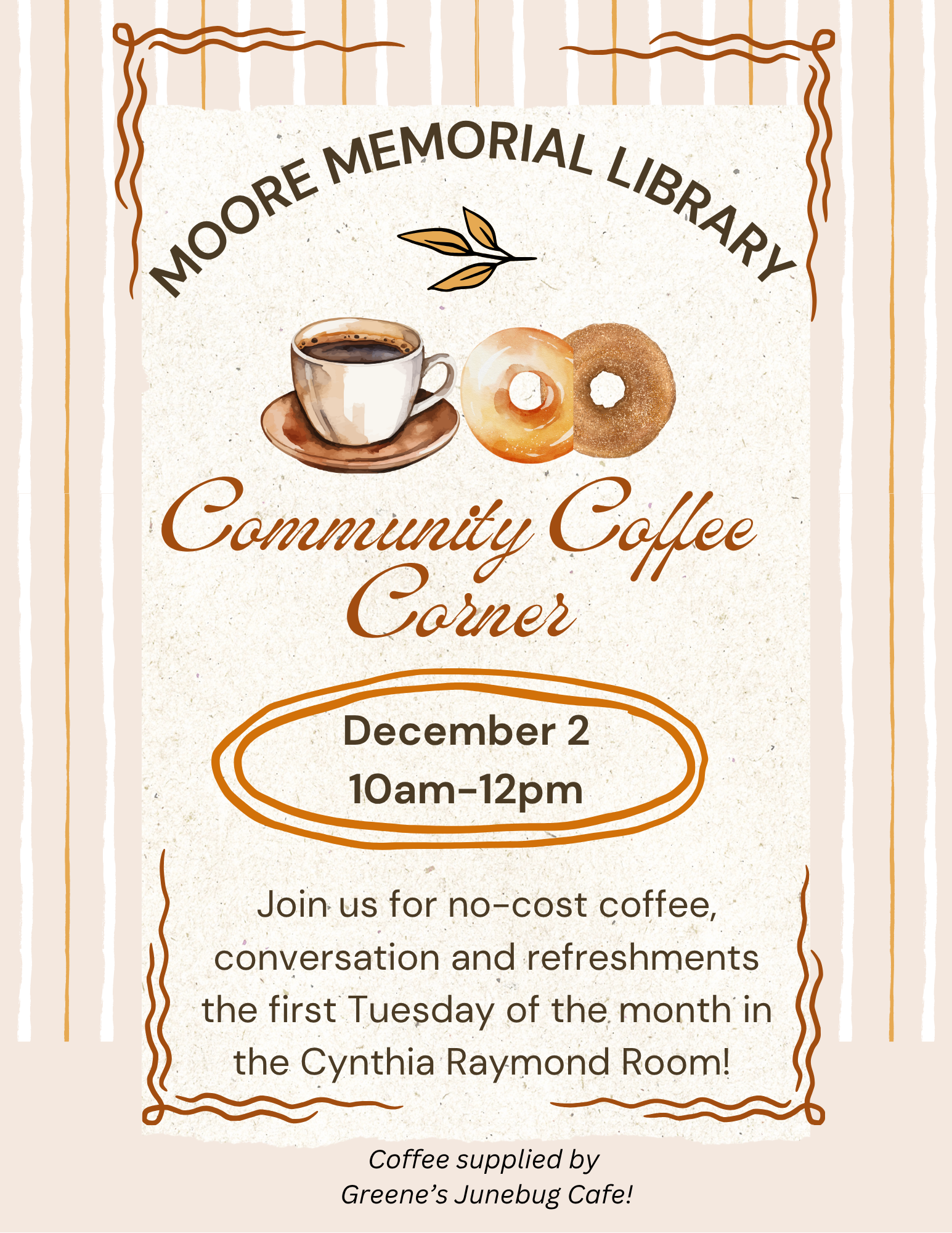 Community Coffee Corner ~ Tuesday, December 2: 10am-12pm
