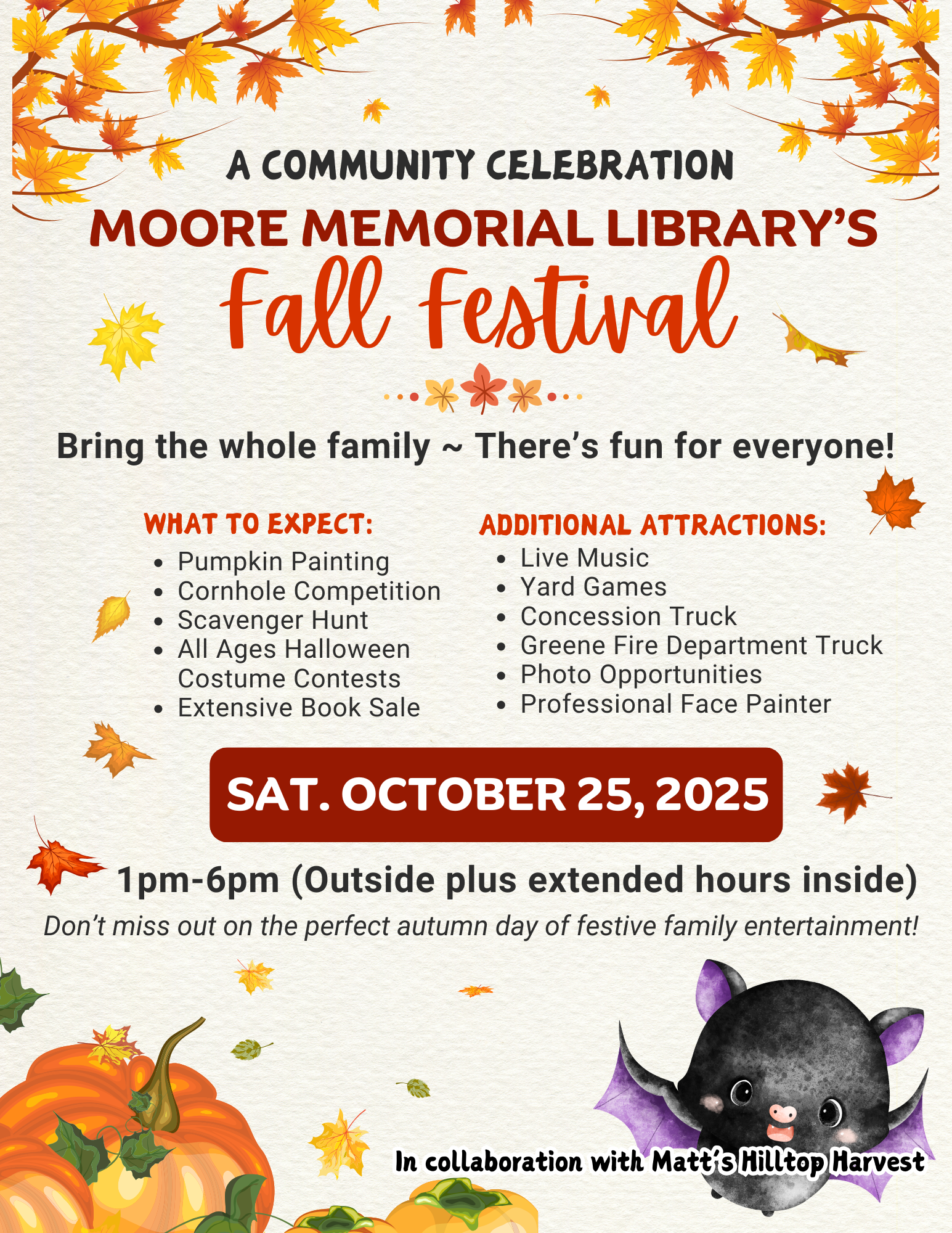 Moore Memorial Fall Festival – Saturday, October 25th!